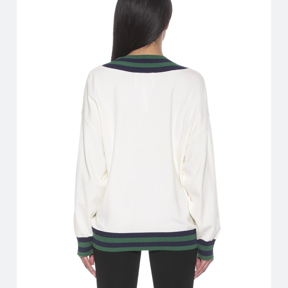 Alexia Admor White, Green, and Navy Frances Cardigan - Picture 2 of 5